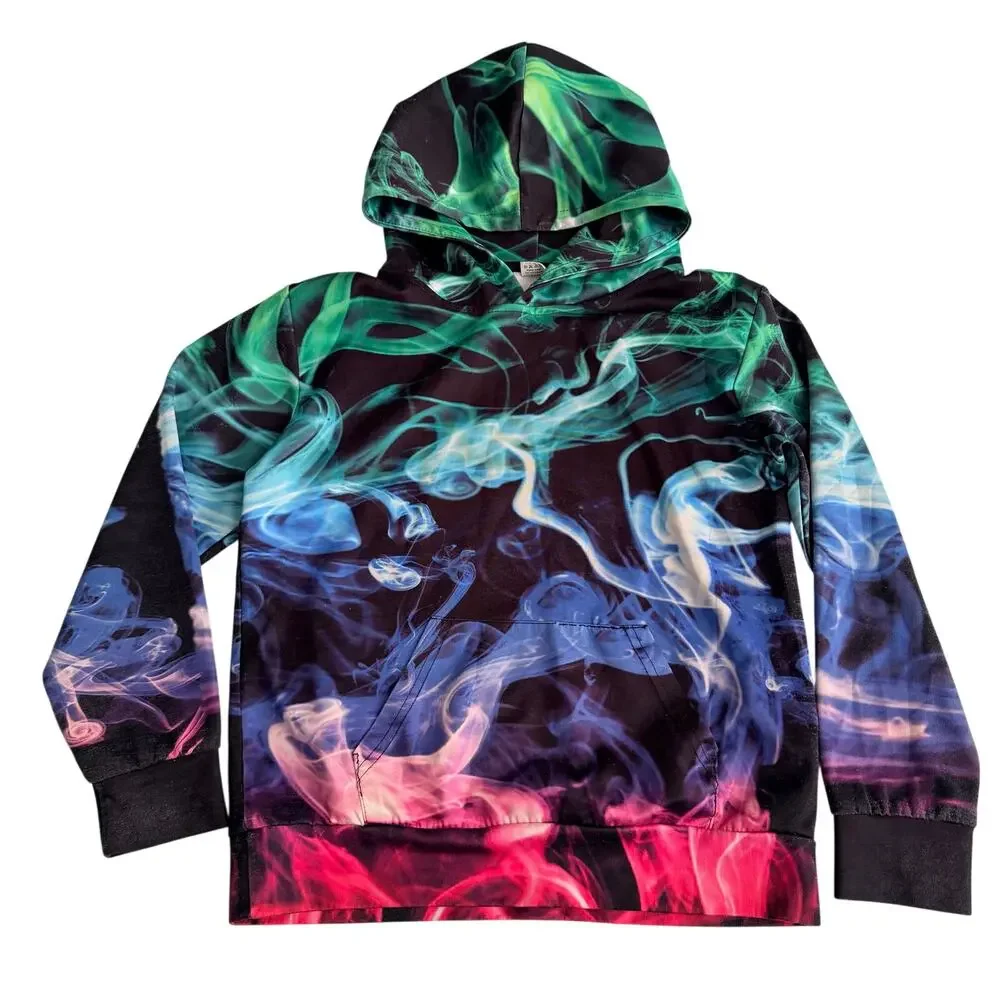 Funnycokid Youth 3D Print Fleece Pullover Hoodie - M